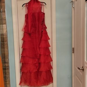 Fiesta Evening Gown with shawl